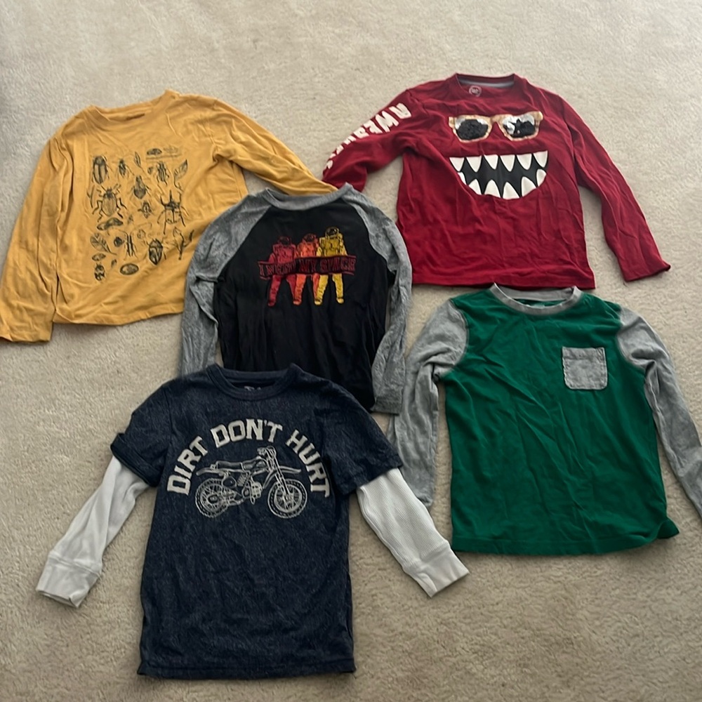 5 long sleeve t shirts size 6/7